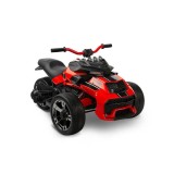 ATV electric Leziter 3 roti rosu 12V, pentru copii 3-8 ani, muzica Bluetooth, lumini LED, suspensie, telecomanda