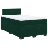 Cumpara ieftin Pat box spring cu saltea, verde inchis, 120x190 cm, catifea
