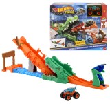 HOT WHEELS MONSTER TRUCK SET DE JOACA PROVOCAREA CROCODILULUI CU MASINUTA MEGA WREX