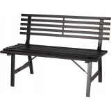 Banca de gradina, structura otel, negru, 110x55x76 cm, Georgia GartenVIP DiyLine