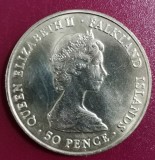SV * Falkland 50 PENCE 1982 * Aniversare 14 Iunie - Ziua Eliberarii * UNC