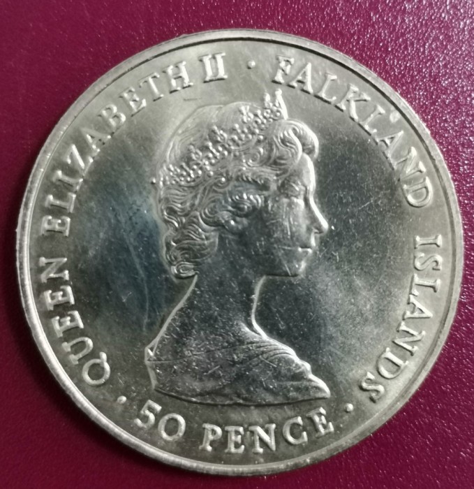 SV * Falkland 50 PENCE 1982 * Aniversare 14 Iunie - Ziua Eliberarii * UNC