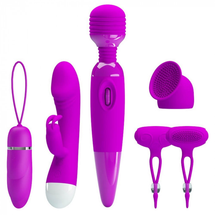 Pretty Love Purple Desire - Set 5 Accesorii Erotice din Silicon