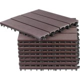 Podea de gradina din plastic, set 9 buc, 31x31 cm, maro inchis, Strend Pro GartenVIP DiyLine
