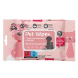 șervețele Umede Animale de Companie, Model Talc, Set 50 Bucăți, Capacitate 30x20cm