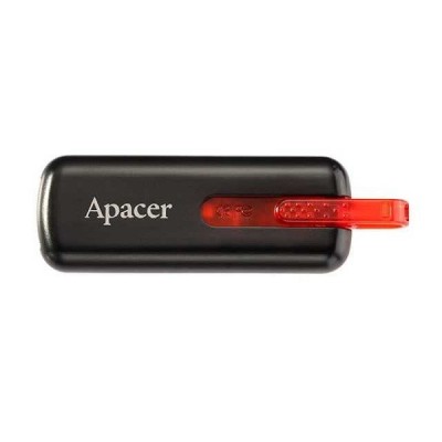 Memorie flash USB2.0 16GB retractabila, Apacer, negru cu rosu foto
