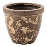 Ghiveci flori ceramica maro crem Summer &Oslash; 13x11 cm