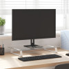 VidaXL Suport de monitor, alb, 60x35x8 cm, sticlă securizată și metal