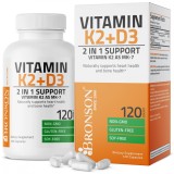 Vitamina K2 90mcg + Vitamina D3 5000UI, 120 capsule, Bronson Laboratories