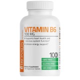 Vitamina B6 Piridoxina 100 miligrame 100 tablete vegetale Bronson, Bronson Laboratories
