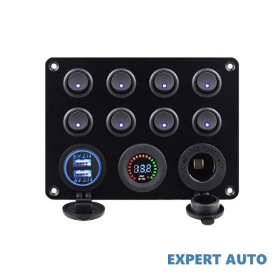 Panou intrerupatoare: priza, voltmetru, 8 intrerupatoare si usb spa40 12v 20a Alta marca Alt model #7 foto