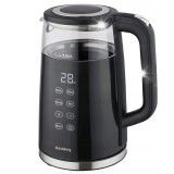 Fierbator electric, fabricat din sticla borosilicata, panou LED, negru, capacitate 1 litru, 1850-2200W, Klausberg