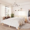 Cadru Pat Gossi, 120x190 cm, Lemn Masiv Pin, Mic Dublu, Natural