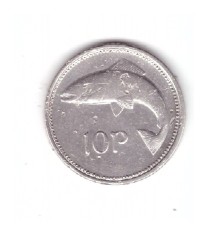 Moneda Irlanda 10 pence 1993, cu lovituri pe revers, curata