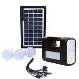 Kit solar portabil GDLITE GD-8017 cu lanterne LED, 3 becuri si intrare USB