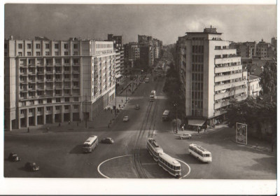 CPI B 11363 CARTE POSTALA - BUCURESTI B-DUL G-RAL MAGHERU, TRAMVAI, AUTOBUZ, RPR foto