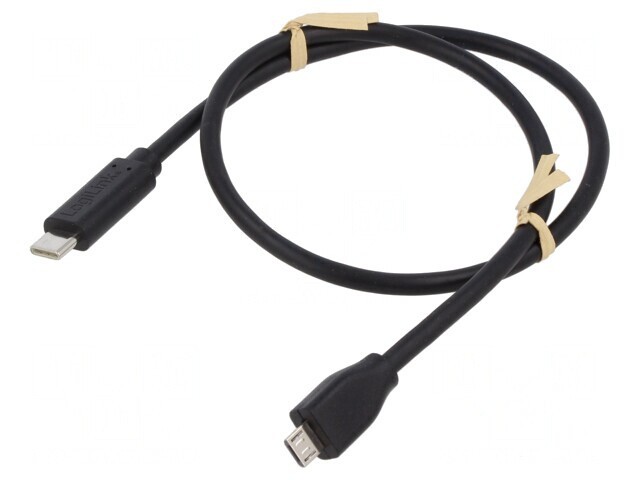 Cablu USB 2.0 USB B Micro la USB C 1m Negru 480Mbps