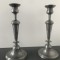 Imense sfeșnice masive din zinc,vechi,cu modele la baza,greutate 1,6 kg,Franta.