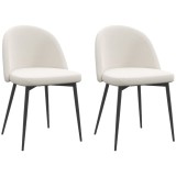 HOMCOM Lot de 2 scaune de masă scaun de bucătărie scandinav scaun din catifea tapițat cu picioare subțiri de metal | Aosom Romania