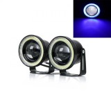 Set 2 x proiectoare auto LED, Angel Eyes, 64mm, IP65, 12V, Universal