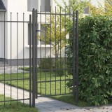 vidaXL Poartă de gard cu blocare Asten Negru 175 x 88 cm Oțel 42034047