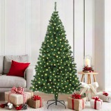 vidaXL Brad de Crăciun artificial Verde 180 cm PVC și Oțel și Plastic 3396909