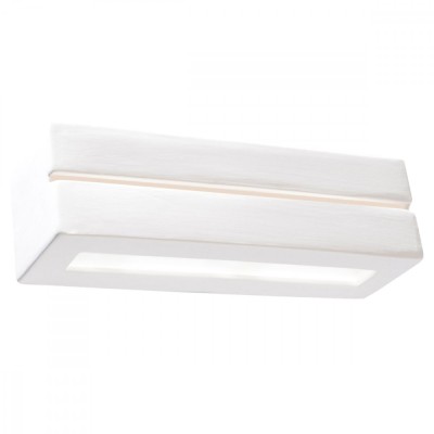 Lampă De Perete Vega Albă Ceramică 1 Bec Dreptunghiular Modern De Interior foto