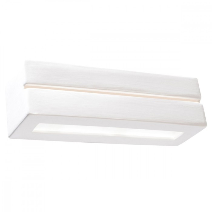 Lampă De Perete Vega Albă Ceramică 1 Bec Dreptunghiular Modern De Interior