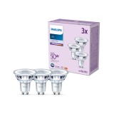 Set 2 Becuri spot PHILIPS LED clasic, alb rece 4000K - GU10, 50W - RESIGILAT