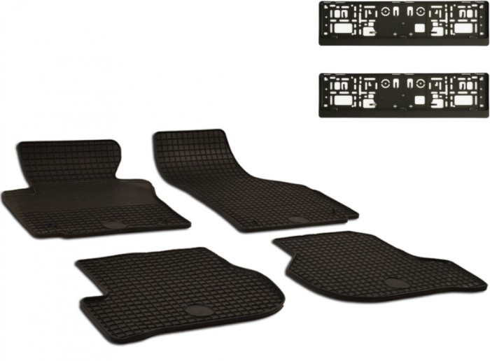 Set Covorase Auto Cauciuc Umbrella Pentru Seat Leon (2005-2012), Altea (2004-2015), Altea Xl (2006-2015), Altea Freetrack (2007-2015) + Suport Numar I