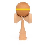 Jucarie Interactiva Kendama, Flippy, din Lemn, 18 cm, Joc de Indemanare pentru Copii si Adulti, Model cu Dunga, Galben