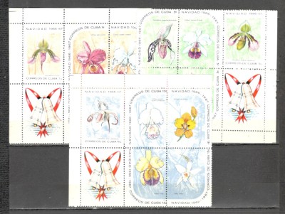Cuba.1966 Nasterea Domnului:Flori-Orchidee bloc 6 GC.106 foto