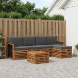 vidaXL Set de canapele de exterior cu pernă 6 pcs Natural și Antracit 3384263