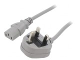 Cablu Alimentare 2m Gri 3x0.75mm2 BS 1363 la IEC C13