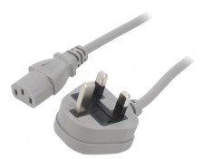 Cablu Alimentare 2m Gri 3x0.75mm2 BS 1363 la IEC C13