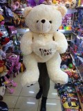 Urs buburuze pe inima 90 cm crem