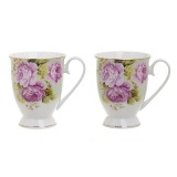 Set 2 cani portelan Purple Flowers, Inart