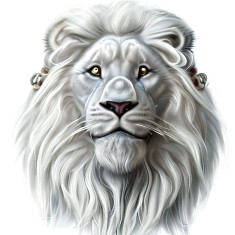 Sticker decorativ, Leu, Alb, 66 cm, 10476ST foto