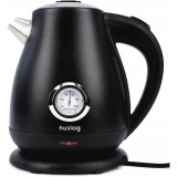 Fierbător electric Huslog Retro, 1,7 l, 2200 W, afișaj temperatură, negru