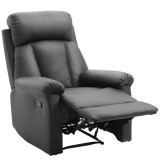 Fotoliu Relax Rabatabil cu Captuseala Ergonomica si Spatar Reglabil si Rabatabil 80&times;97&times;107cm Negru HOMCOM | Aosom RO