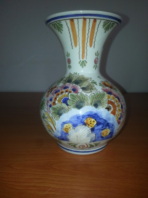 Vaza ceramica marcata Delft Holland inaltime 16 cm foto