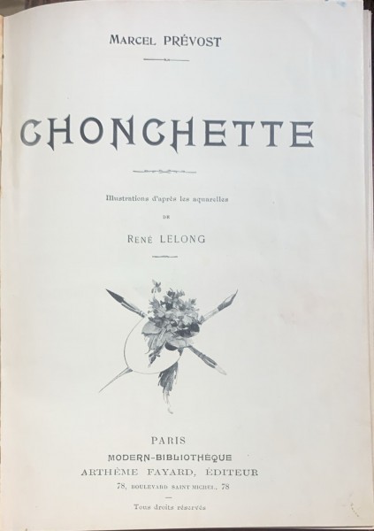 Chonchette (carte in franceza)- Marcel Prevost