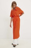 Answear Lab rochie culoarea portocaliu, midi, evazată