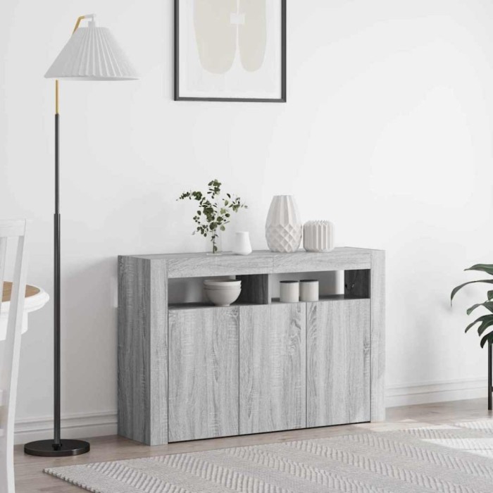 vidaXL Bufet sonoma gri 116 x 30 x 75 cm Lemn compozit 3333881