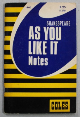 WILLIAM SHAKESPEARE - AS YOU LIKE IT , NOTES , by B. HOULDER , 1972 foto