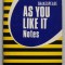 WILLIAM SHAKESPEARE - AS YOU LIKE IT , NOTES , by B. HOULDER , 1972