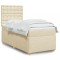 vidaXL Pat box spring cu saltea, crem, 90x190 cm, textil 3291154