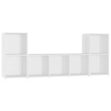Cumpara ieftin Set de dulapuri TV, 3 piese, alb, lemn prelucrat