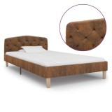 Cumpara ieftin Cadru de pat, maro, 90x200 cm, piele intoarsa ecologica