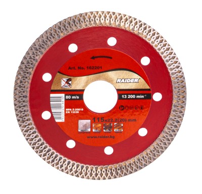Disc diamantat TURBO super-subtire 115x22.2 mm RD-DD21, Raider 162201 foto